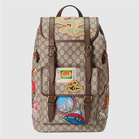 gucci supreme backpack outfit|gucci supreme canvas backpack.